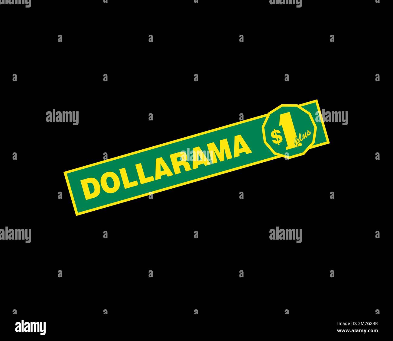 Dollarama, rotated logo, black background Stock Photo Alamy