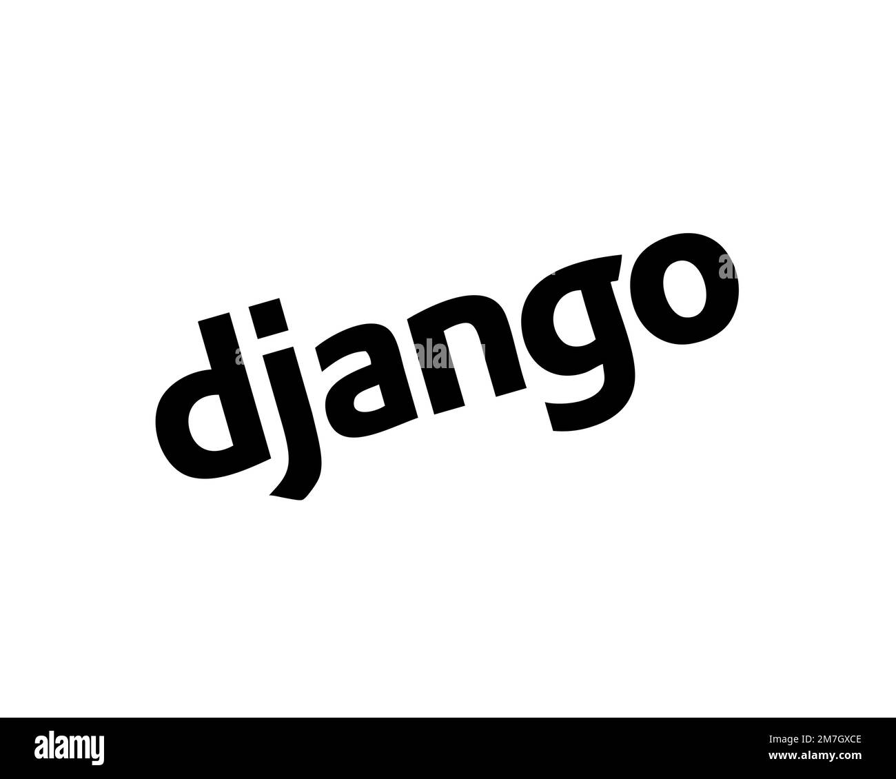 Django web framework, rotated logo, white background Stock Photo