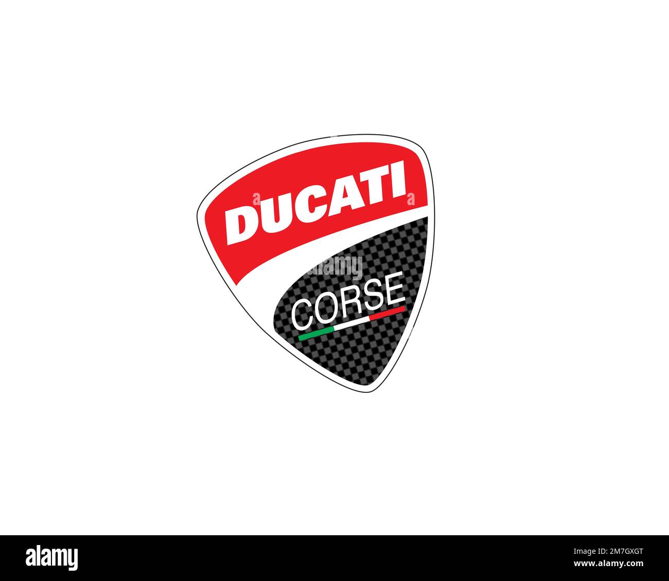 Ducati Corse, rotated logo, white background Stock Photo - Alamy