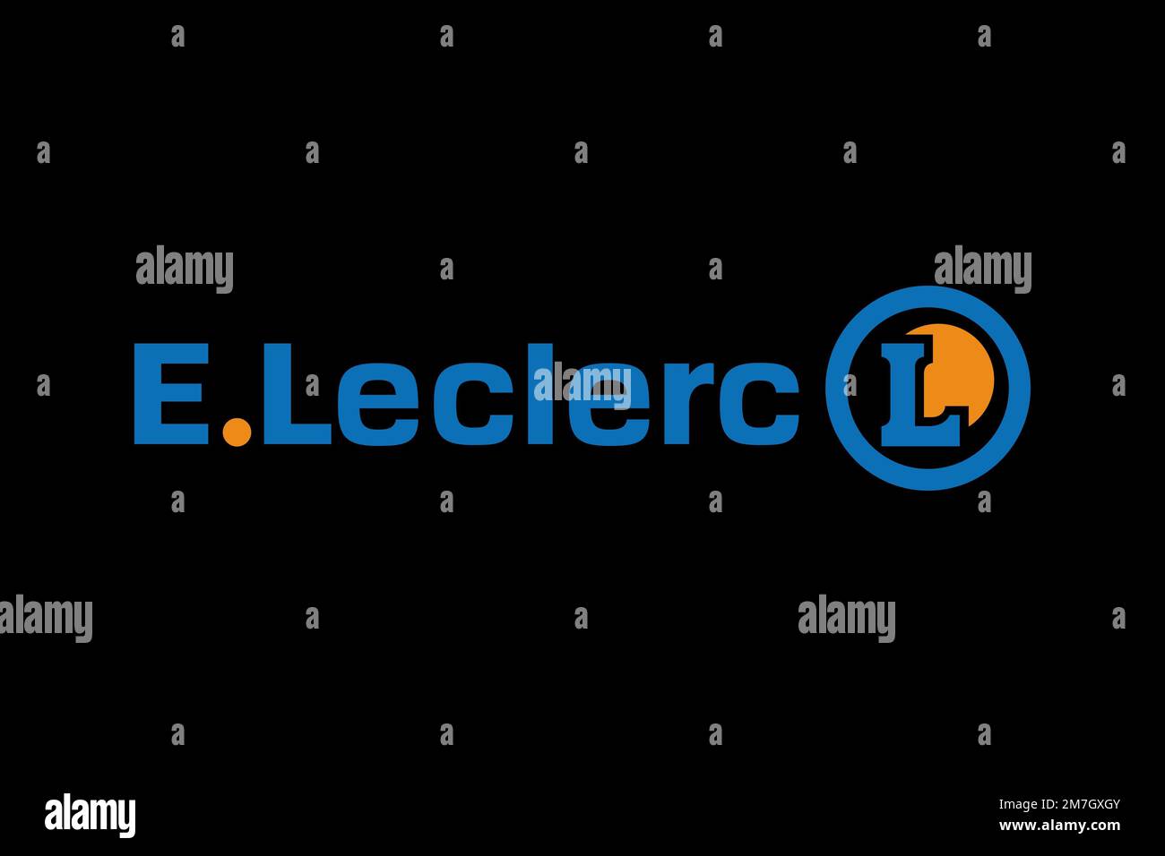 E. Leclerc, Logo, Black background Stock Photo - Alamy