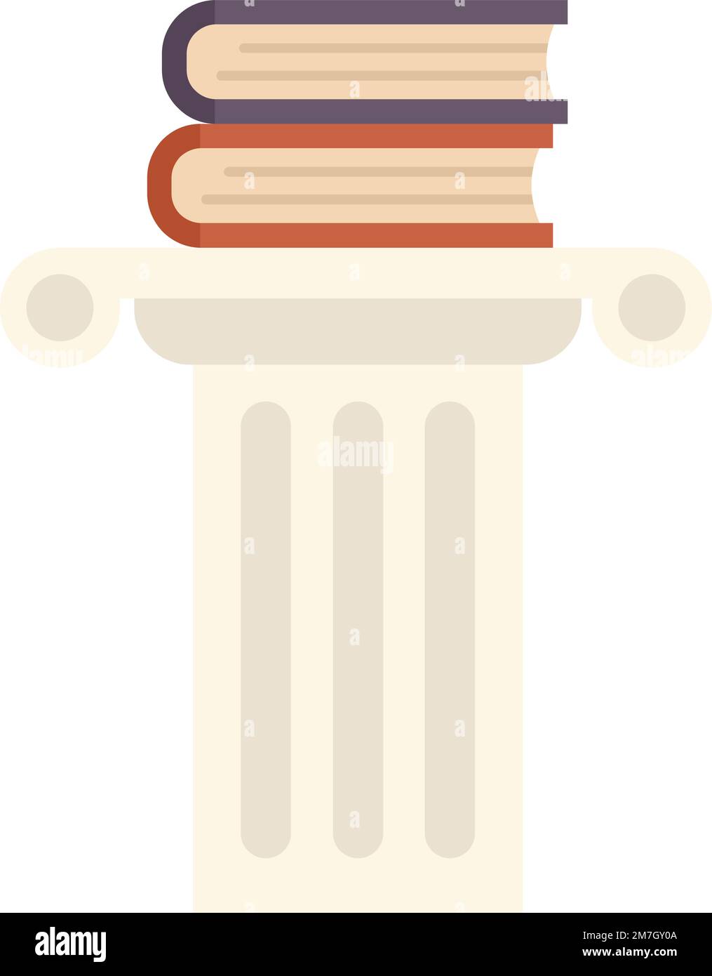 Campus book column icon flat vector. Education school. Study life ...