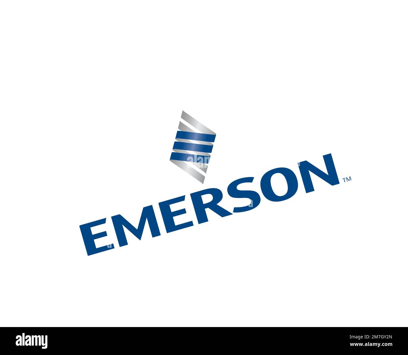 Emerson Electric, Rotated Logo, White Background Stock Photo - Alamy