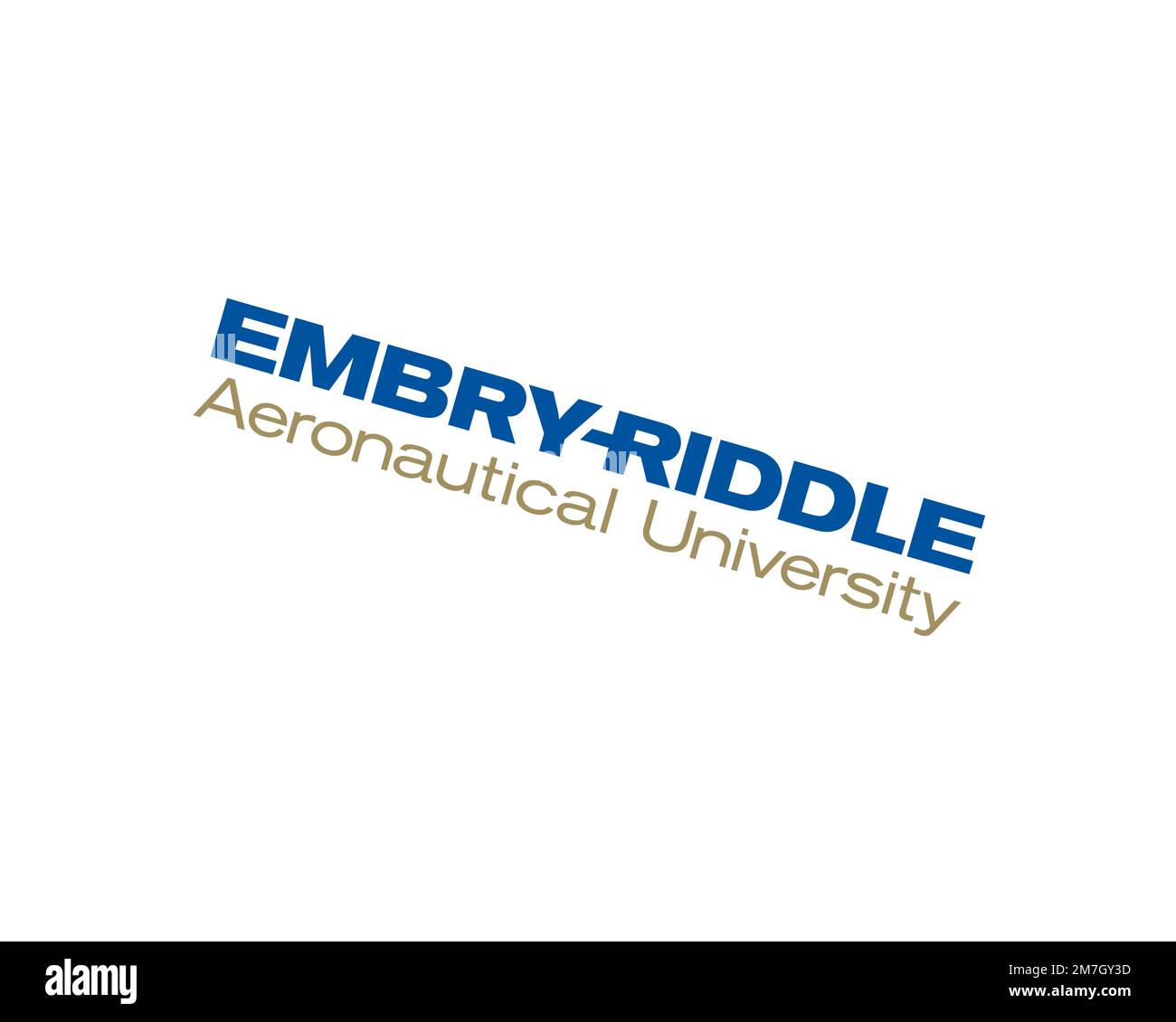 Embry-Riddle Aeronautical University, Rotated Logo, White Background B Stock Photo