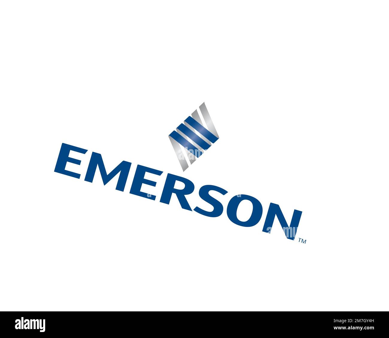 Emerson electric rotated logo white background b stock photo alamy