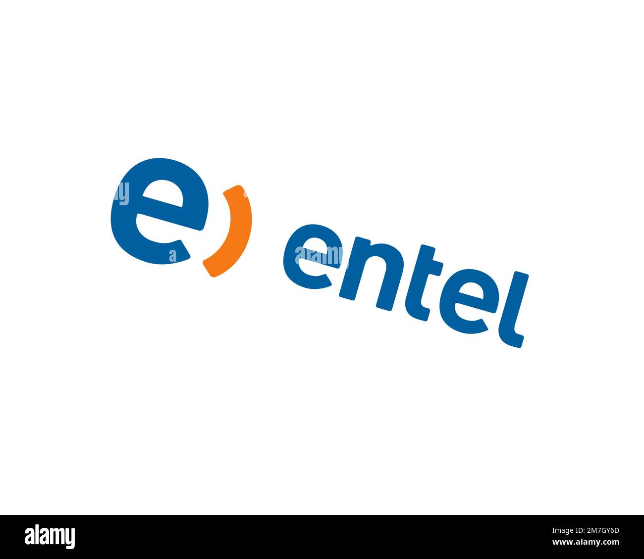 Entel Chile, rotated logo, white background B Stock Photo Alamy