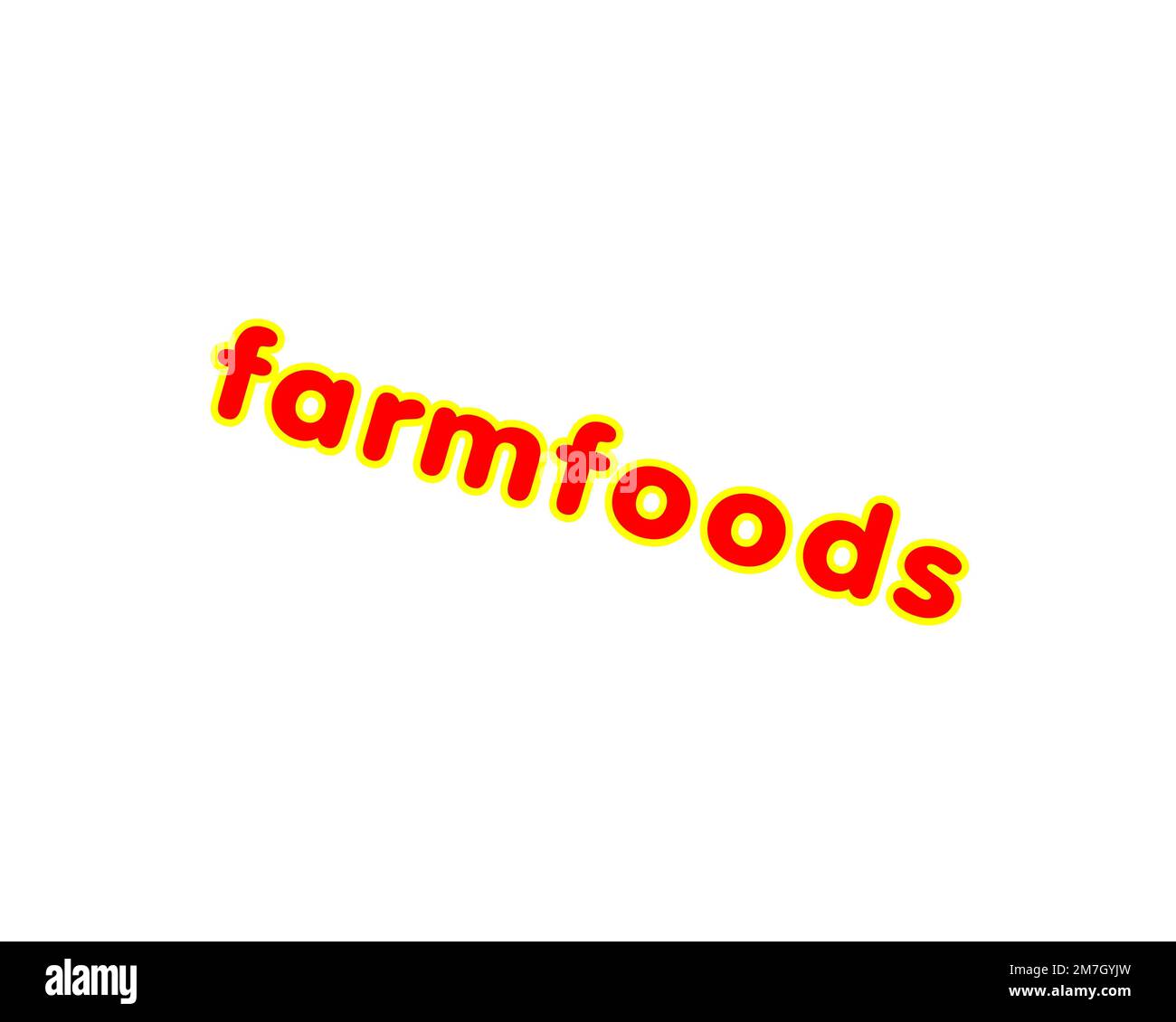 Farmfoods, rotated logo, white background B Stock Photo Alamy