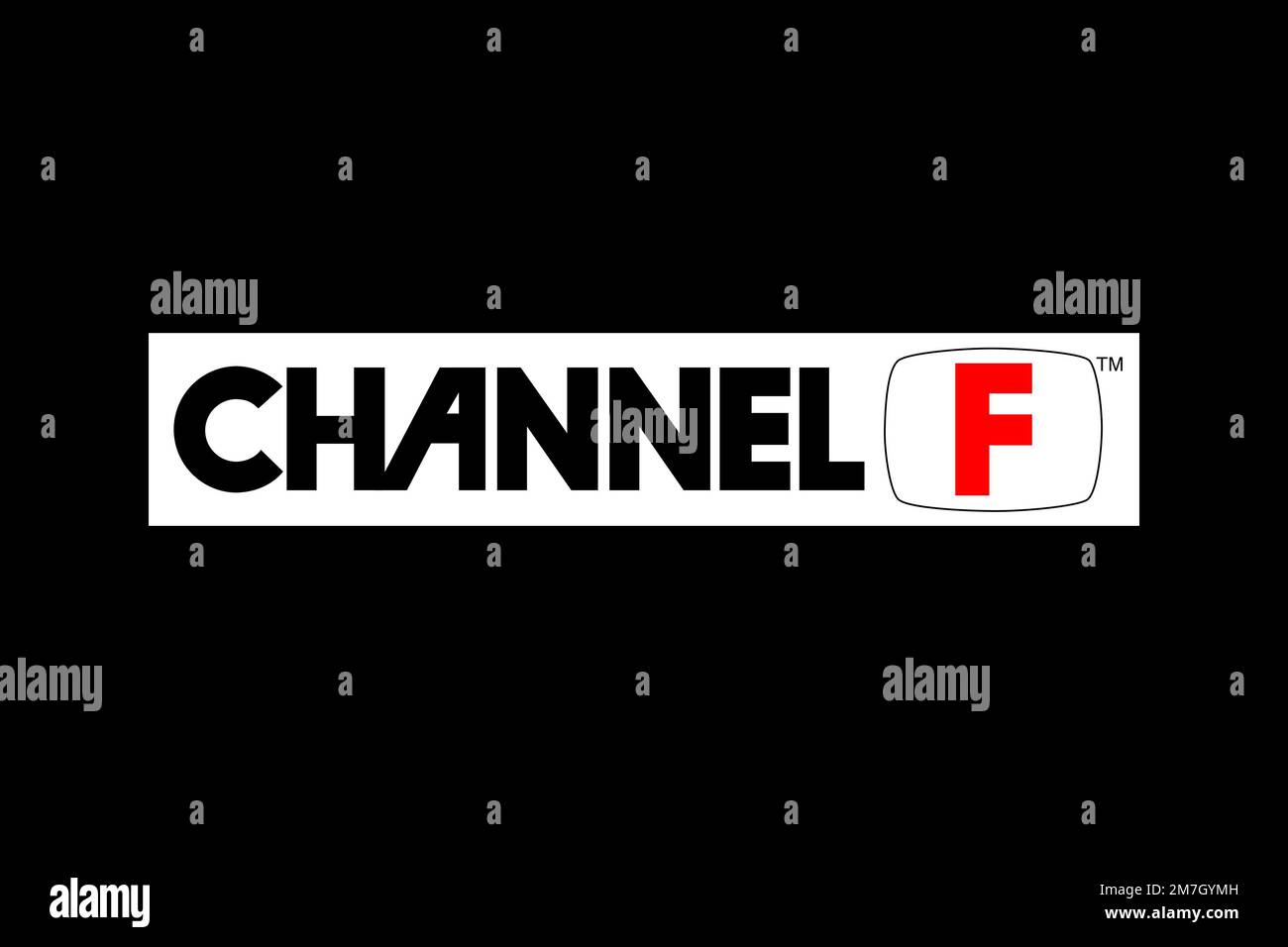 Fairchild Channel F, Logo, Black Background Stock Photo Alamy