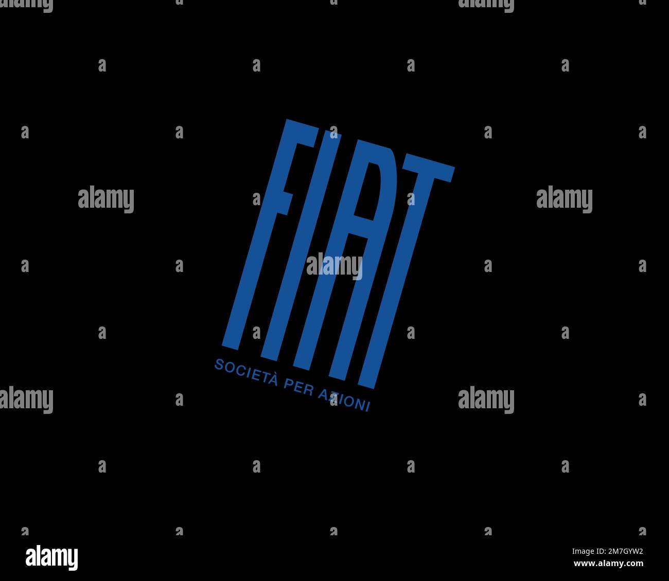 Fiat S. p. A. rotated logo, black background B Stock Photo - Alamy