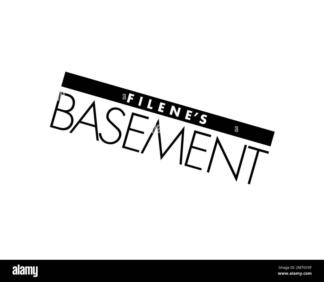 Filene's Basement, Rotated Logo, White Background B Stock Photo - Alamy