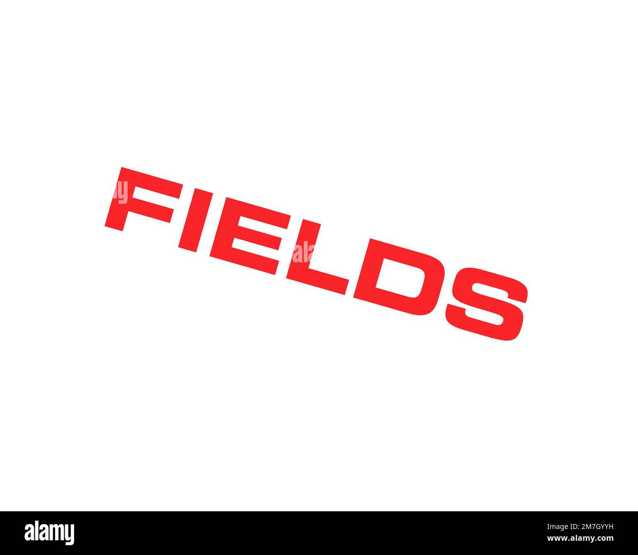 Fields department store, rotated logo, white background B Stock Photo