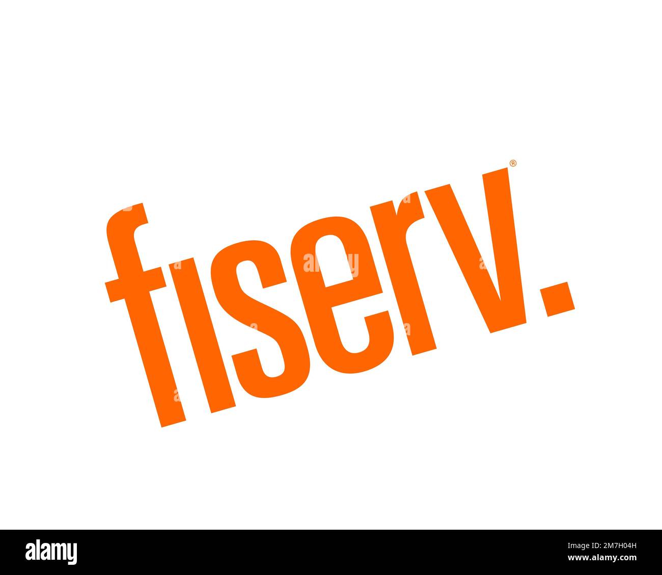 Fiserv, rotated logo, white background Stock Photo Alamy