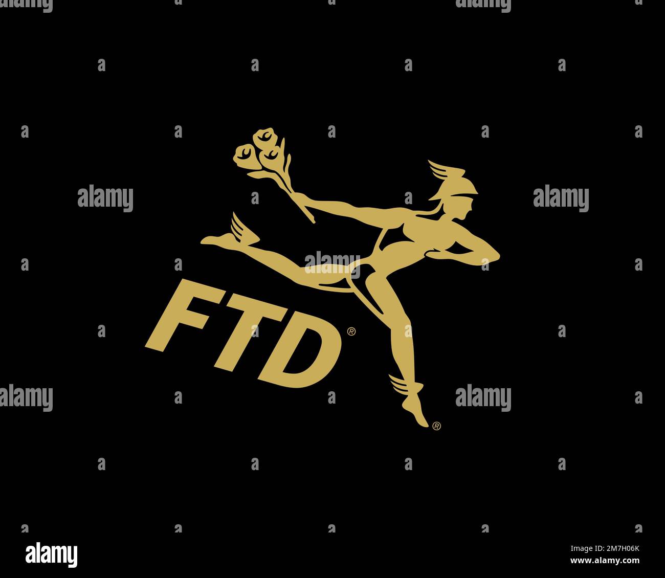 Florists' Transworld Delivery, Rotated Logo, Black Background B Stock Photo Alamy