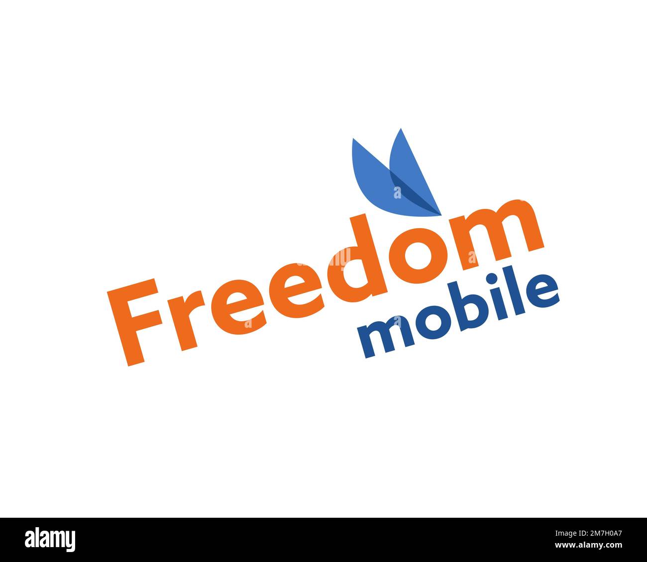 Freedom Mobile, rotated logo, white background Stock Photo Alamy