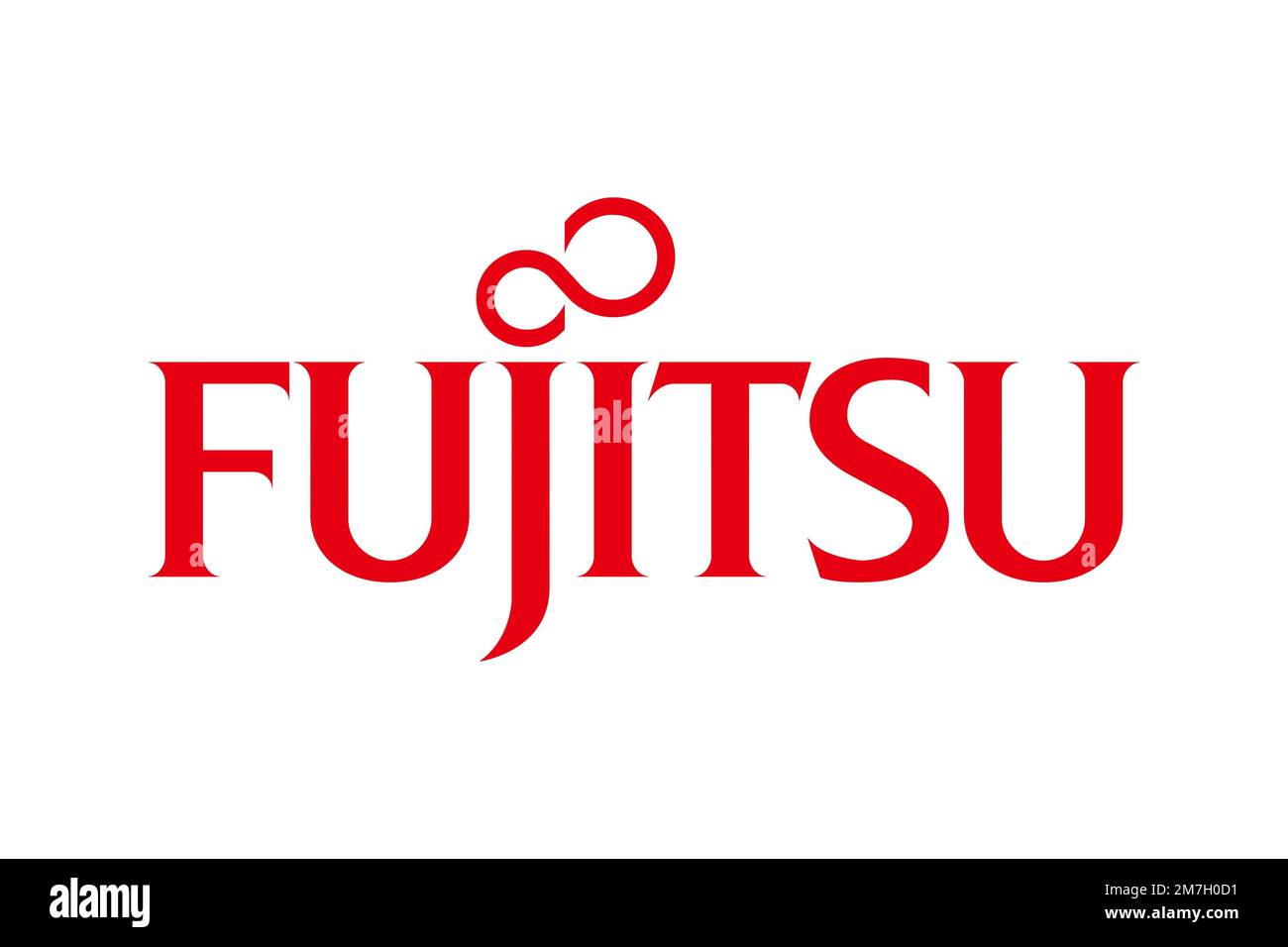 Fujitsu, Logo, White background Stock Photo