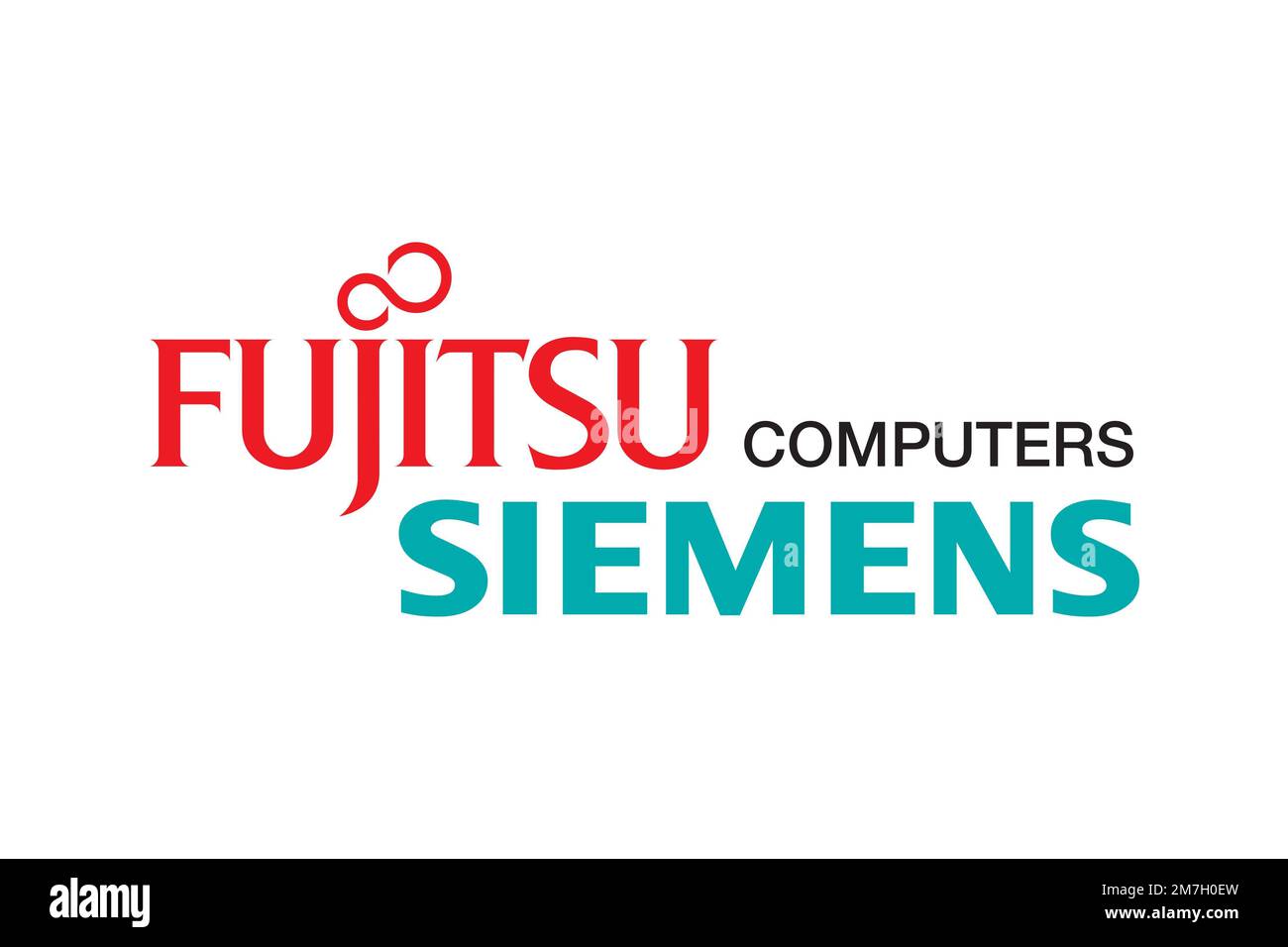 Fujitsu Siemens Computers, Logo, White background Stock Photo