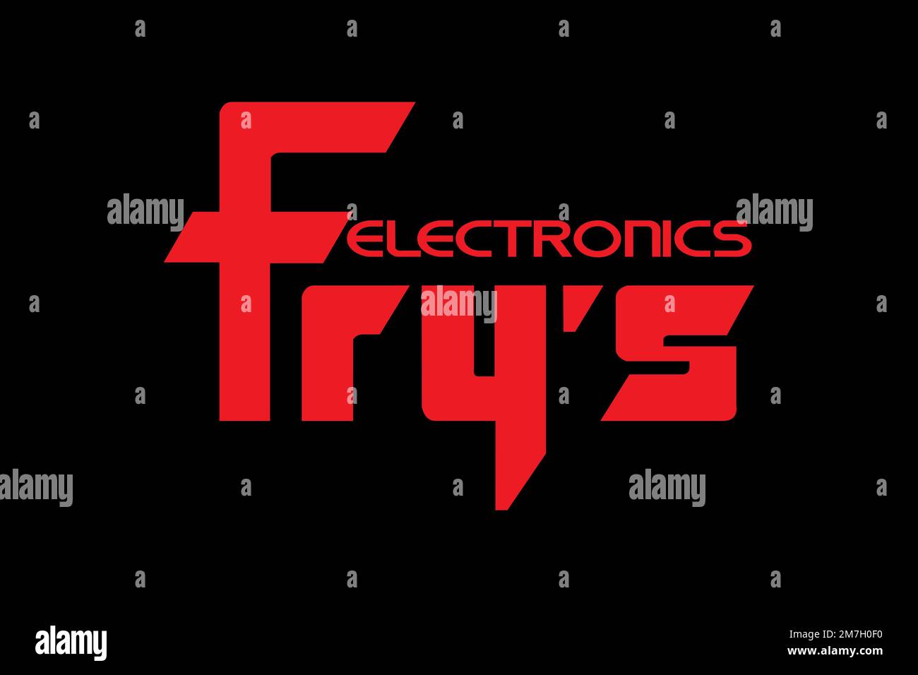 Fry's Electronics, Logo, Black background Stock Photo