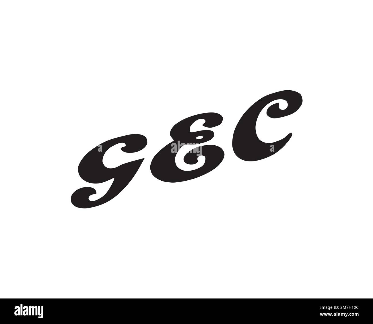 General Electric Company, rotated logo, white background Stock Photo