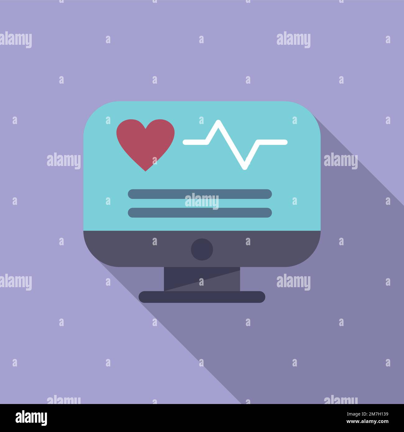 Online heart rate monitor icon flat vector. Patient record. Tablet report  Stock Vector Image & Art - Alamy