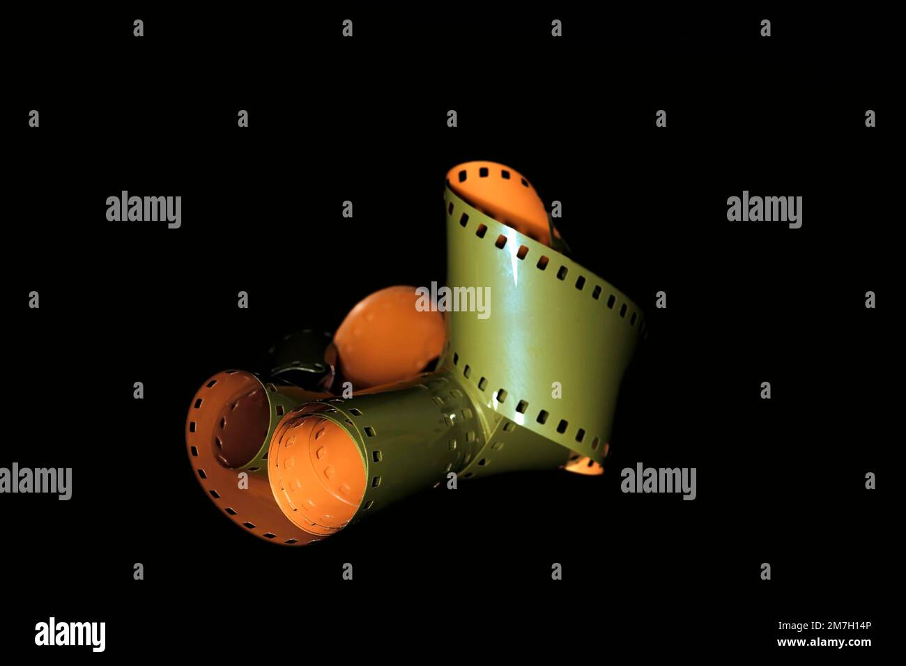 Film strip exposed by light 24x36m, studio photography with black background Stock Photo Alamy