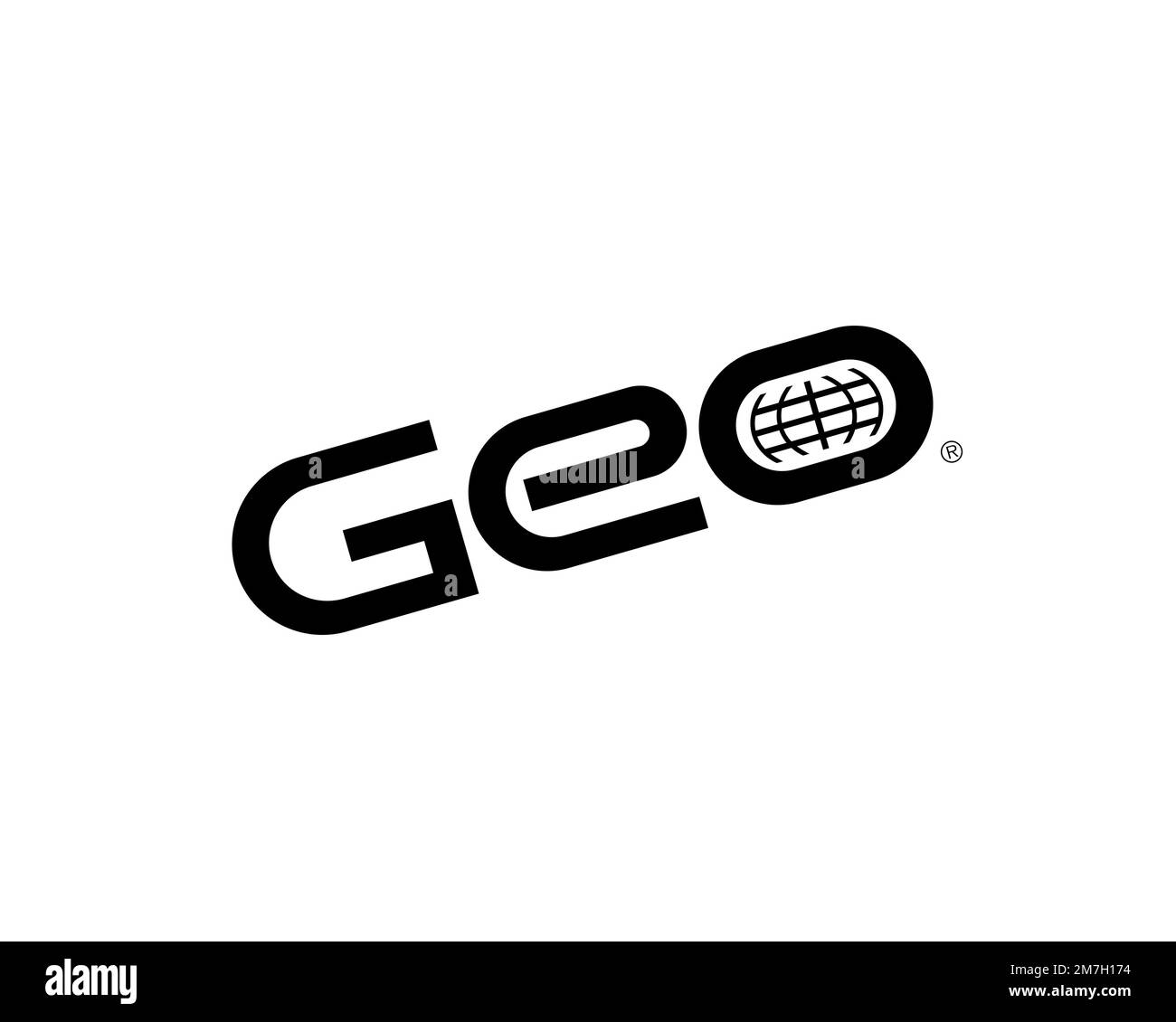 Geo automobile, rotated logo, white background Stock Photo Alamy