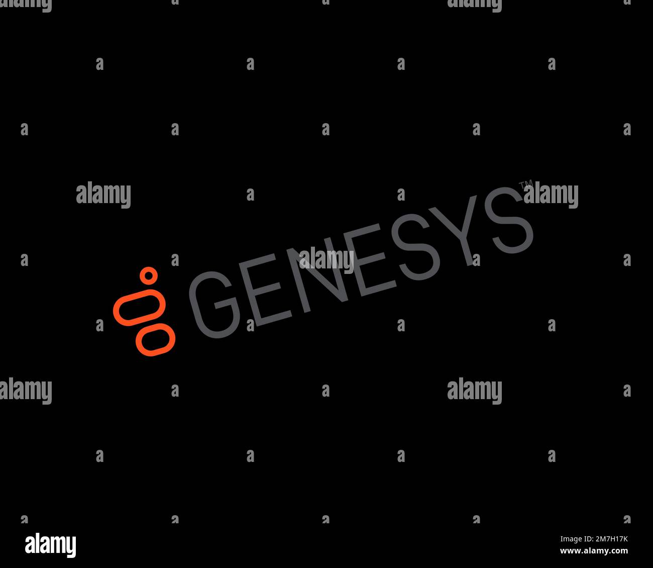 Genesys company, rotated logo, black background Stock Photo - Alamy