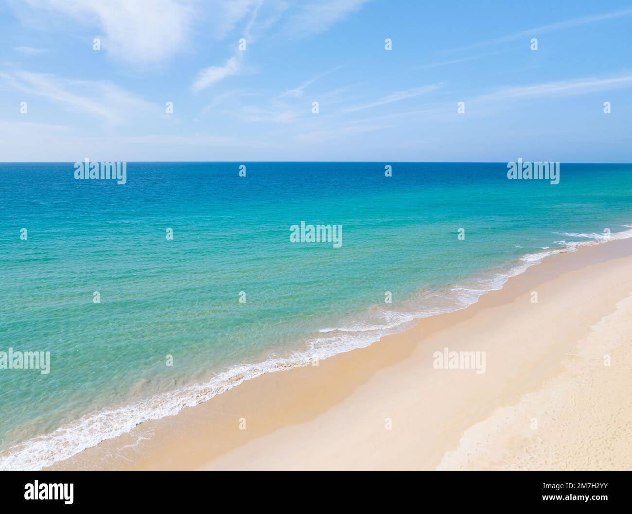 Beautiful sandy beach and sea with clear blue sky background, Amazing ...