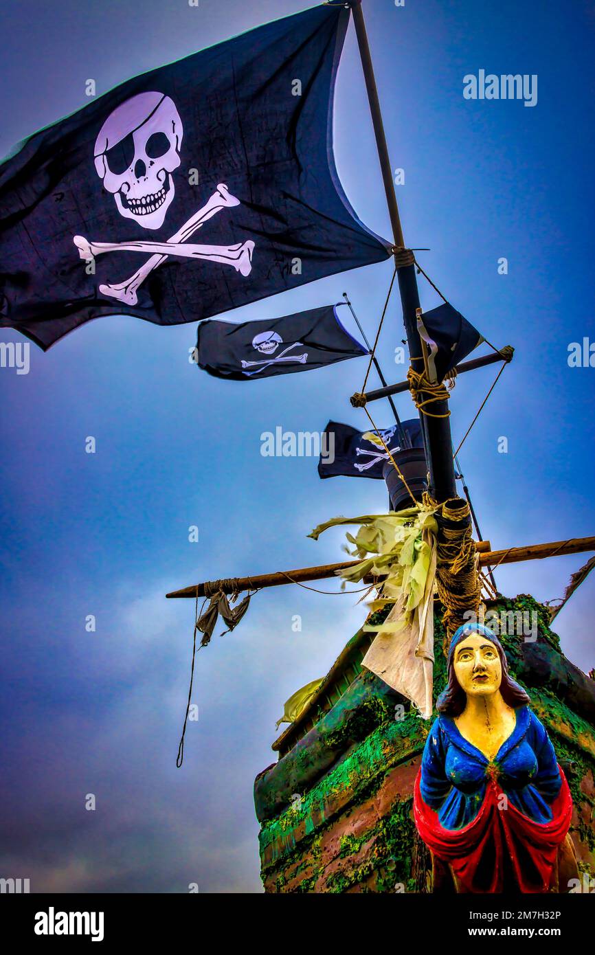  Gasparilla Pirate Ship Medallion Flying Black Flag