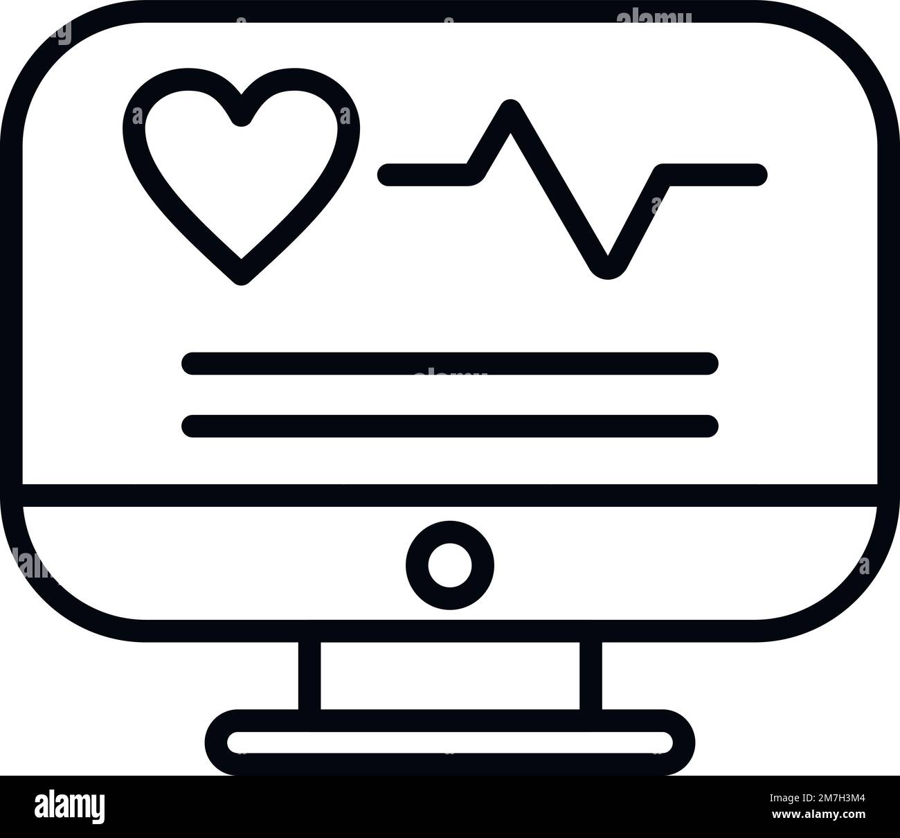 Online heart rate monitor icon outline vector. Patient record. Tablet report Stock Vector Image
