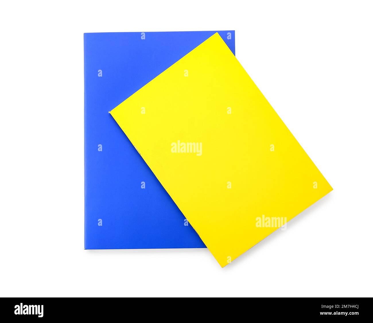 Two colorful notebooks isolated on white background Stock Photo