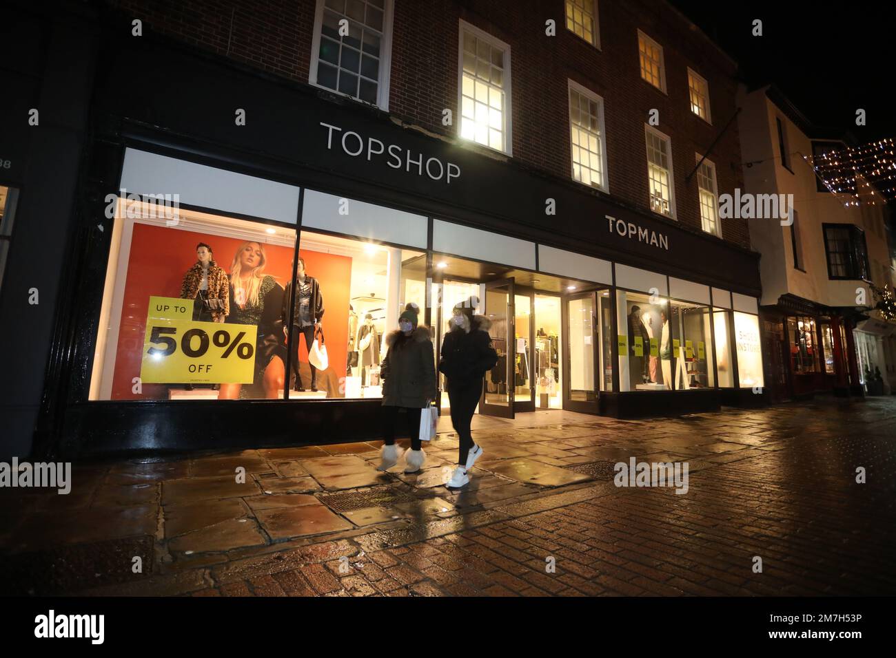 Topshop store closing down in Chichester, West Sussex, UK. Stock Photo