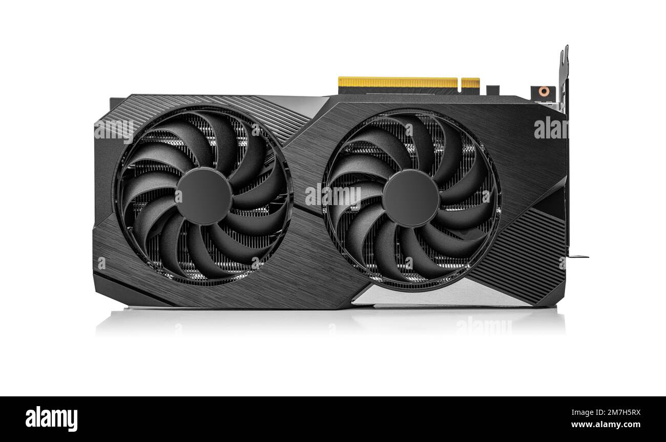 Graphic video card isolated on white background Stock Photo - Alamy