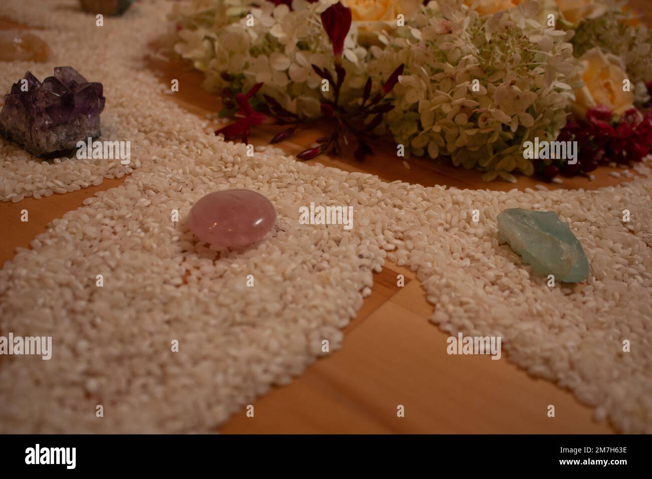 Spiritual altar, natural stones, shamanism ceremony Stock Photo Alamy