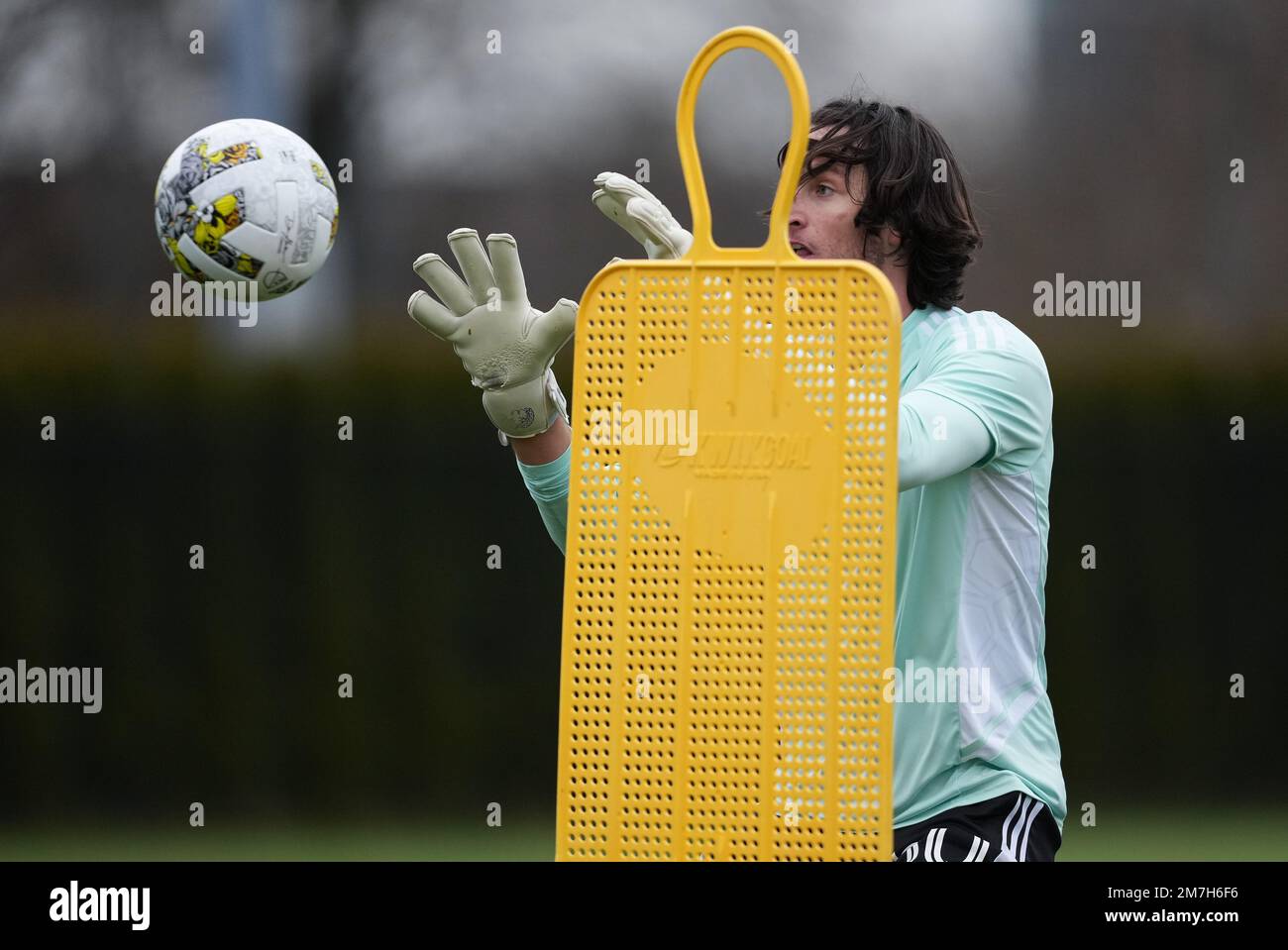 Vancouver Whitecaps goalkeeper Max Anchor takes part in a drill on the ...
