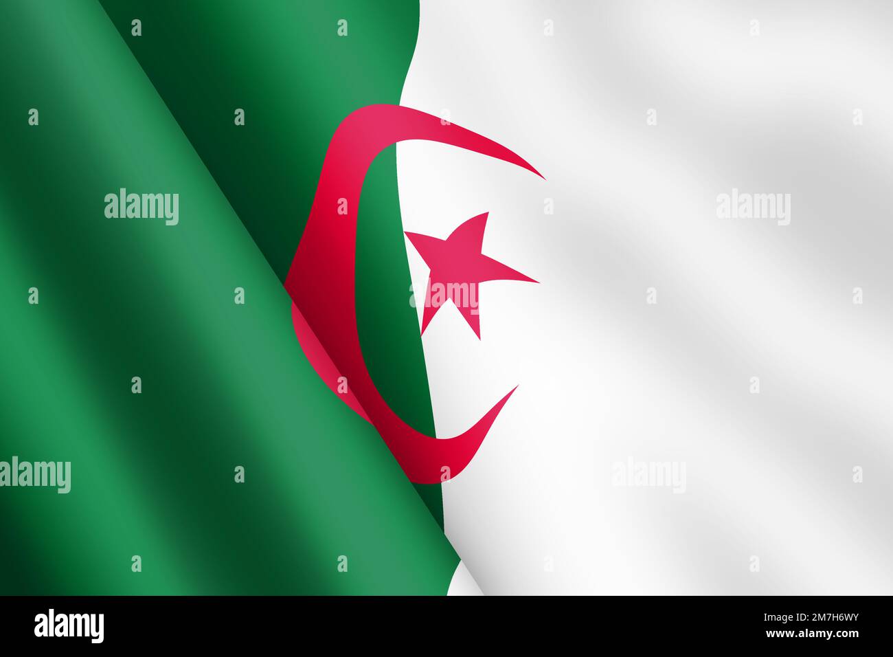 Algeria waving flag 3d illustration wind ripple Stock Photo