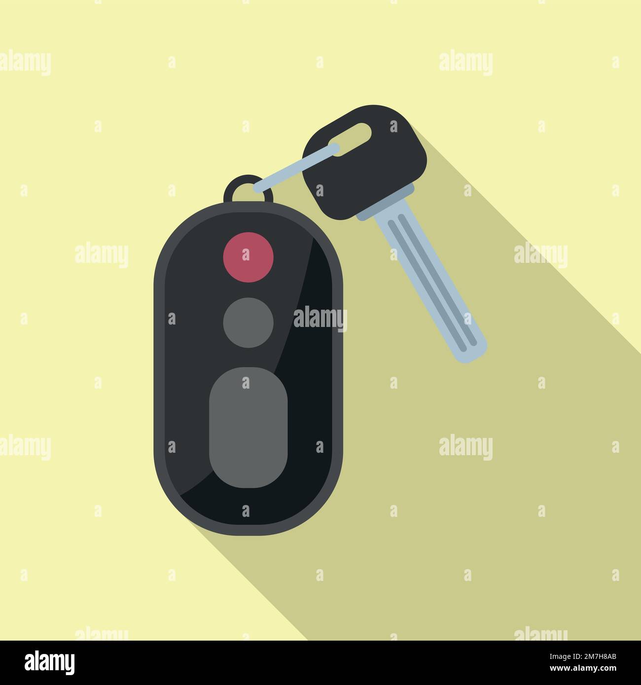 Ride car key icon flat vector. Vehicle button. Unlock mobile Stock ...