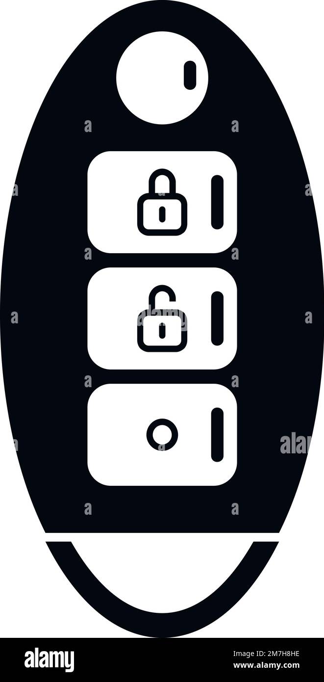 Alarm car key icon simple vector. Smart button. Remote lock Stock ...