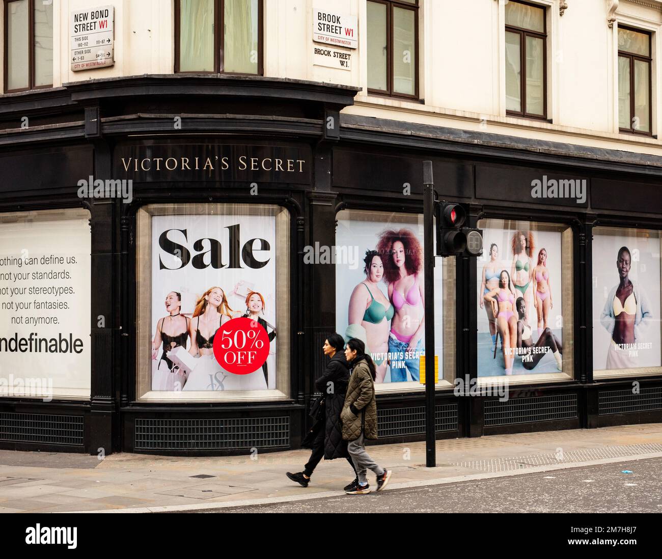 Victoria's Secret storefront/shop window/visual merchandising of Bond St  store, an upmarket, affluent, upscale, luxury business Stock Photo - Alamy
