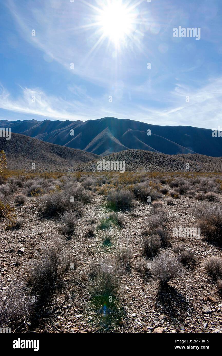 Sun, Desert, landscape, Death Valley, California Stock Photo