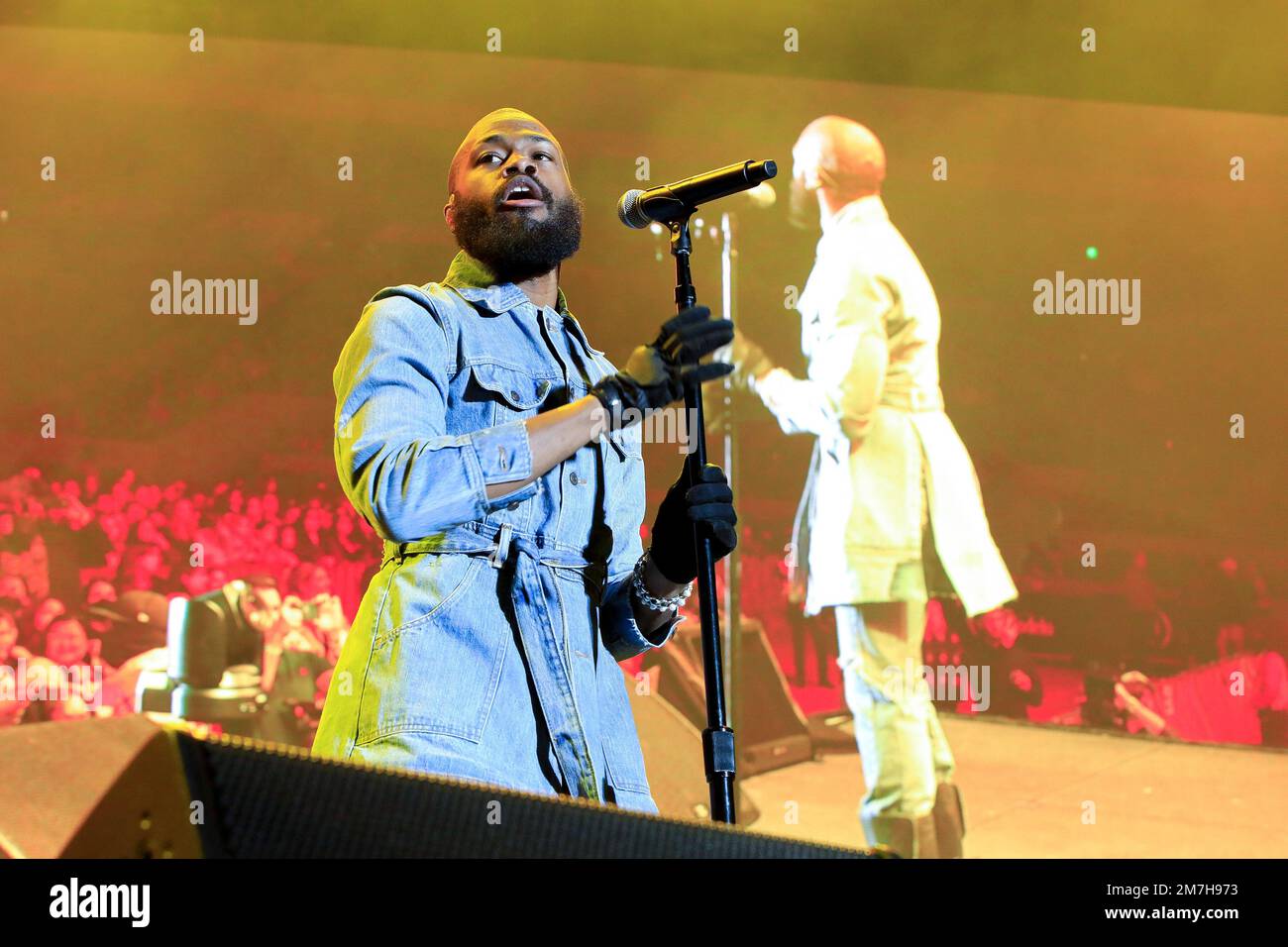 January 7, 2023, Los Angeles, California, USA: LOS ANGELES - JAN 7: Duckwrth performing during AT&T Playoff Playlist Live! at the Banc of California Stadium on January 7, 2023 in Los Angeles, CA (Credit Image: © Nina Prommer/ZUMA Press Wire) EDITORIAL USAGE ONLY! Not for Commercial USAGE! Stock Photo