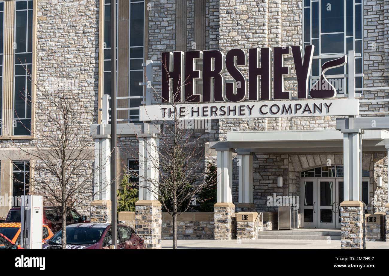 Hershey, PA, USA November 17, 2022 The Entrance of the Hershey Company Chocolate factory in