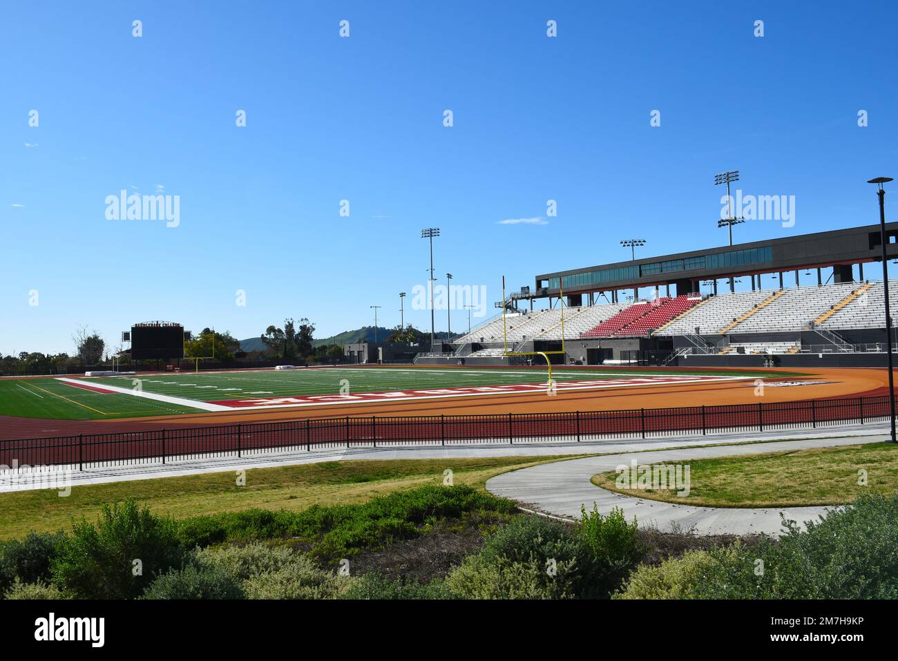 MISSION VIEJO, CALIFORNIA 8 JAN 2023 Football Stadium Grandstand on