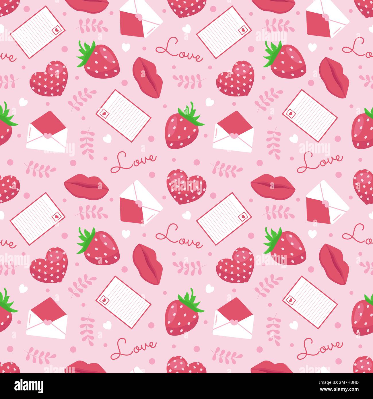 Happy Valentines Day Seamless Pattern Design Love Greeting Card ...