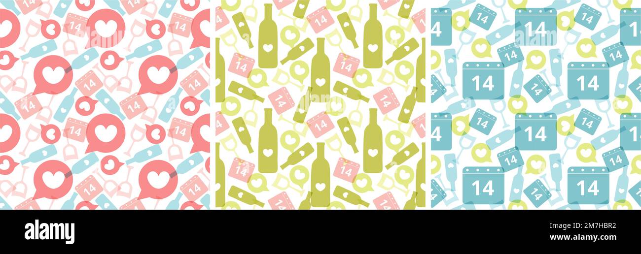 Happy Valentines Day Seamless Pattern Design Love Greeting Card ...
