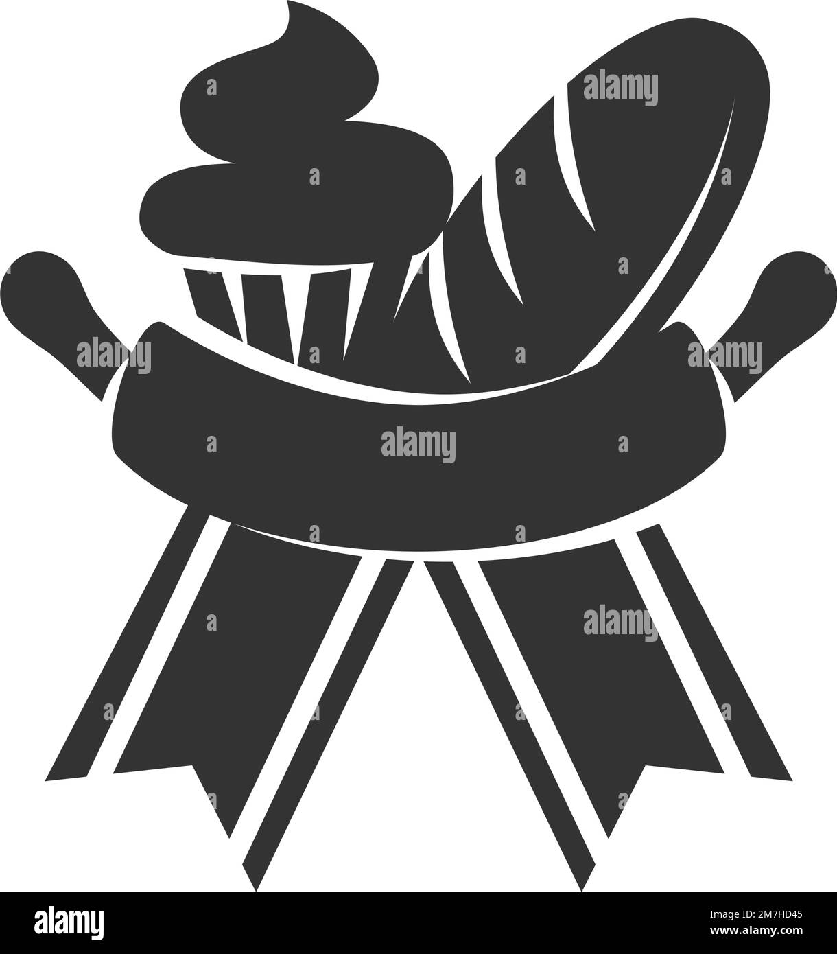 Bakery logo badge template Icon Illustration Brand Identity Stock Vector