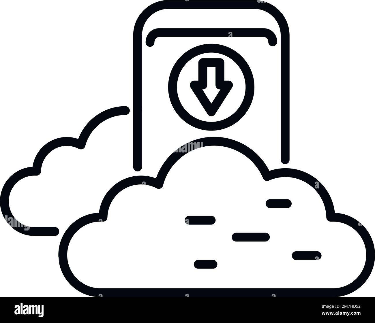 Smartphone data cloud icon outline vector. Backup storage. File server ...