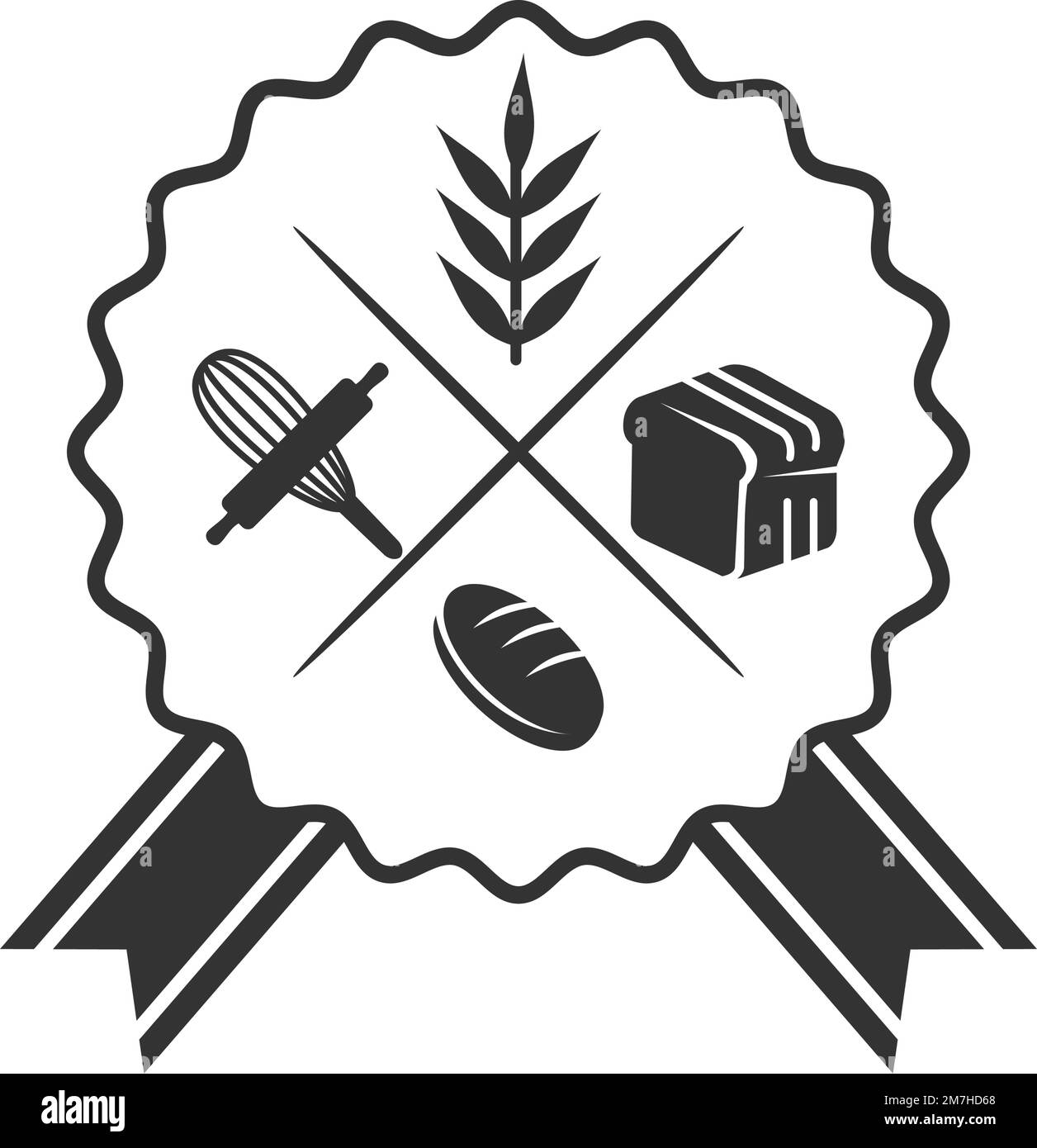 Bakery logo badge template Icon Illustration Brand Identity Stock ...