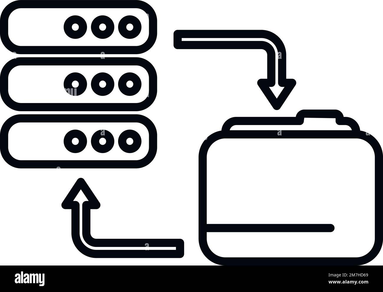 Network folder icon outline vector. Backup data. Computer storage Stock ...