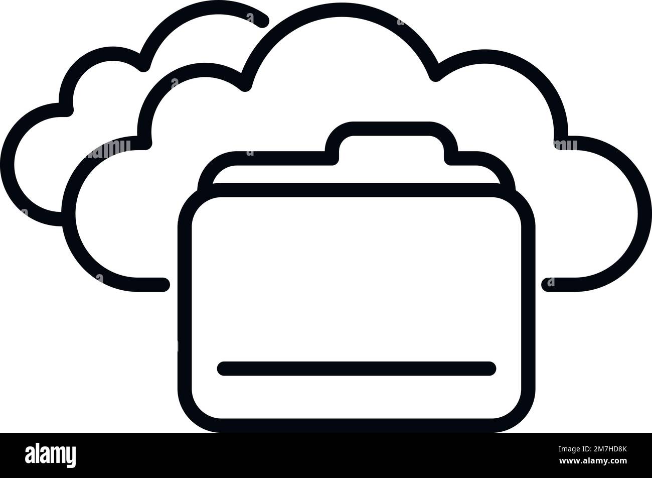 File folder icon outline vector. Data cloud. Storage server Stock ...