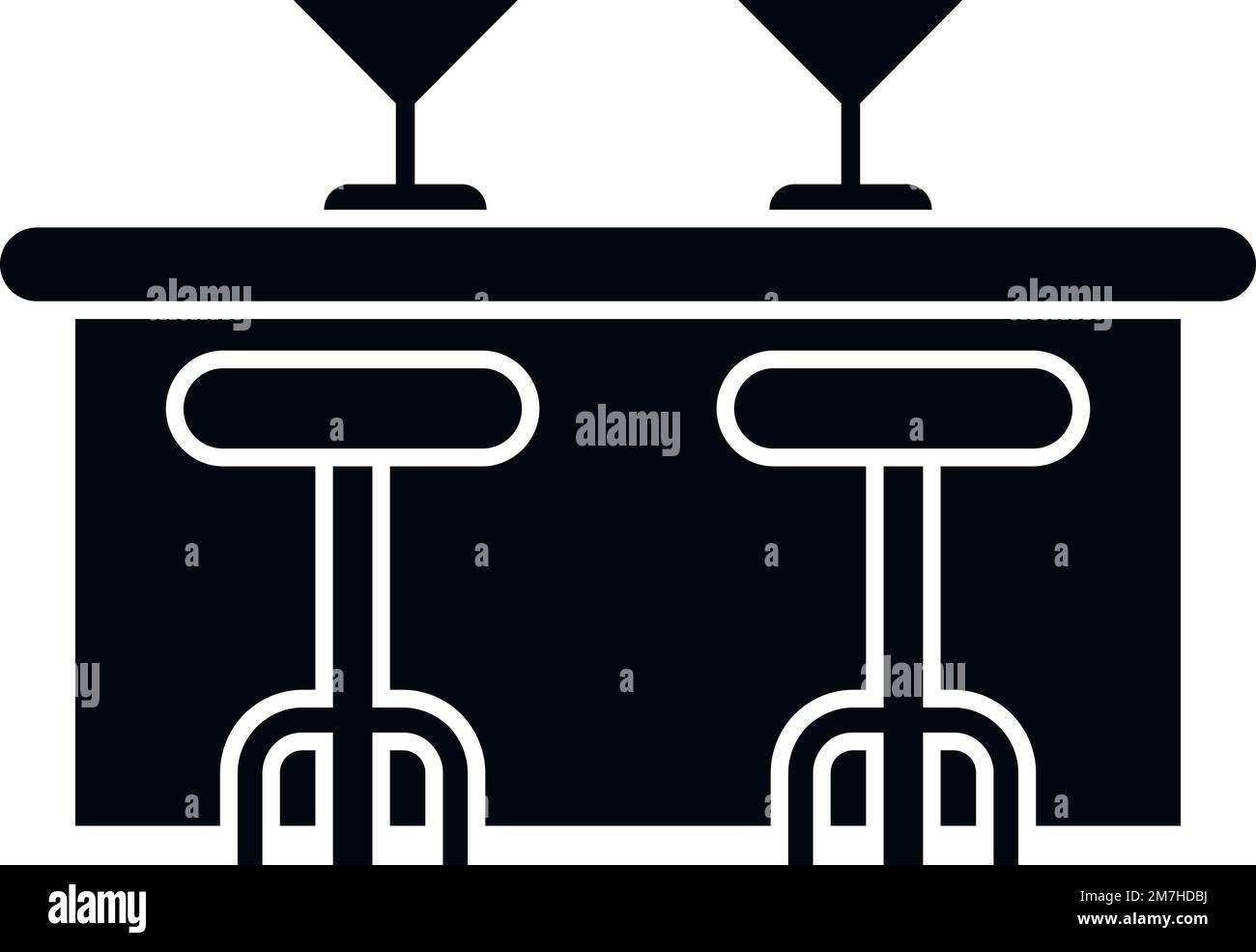 Alcohol bar counter icon simple vector. Cafe table. Desk chair Stock ...