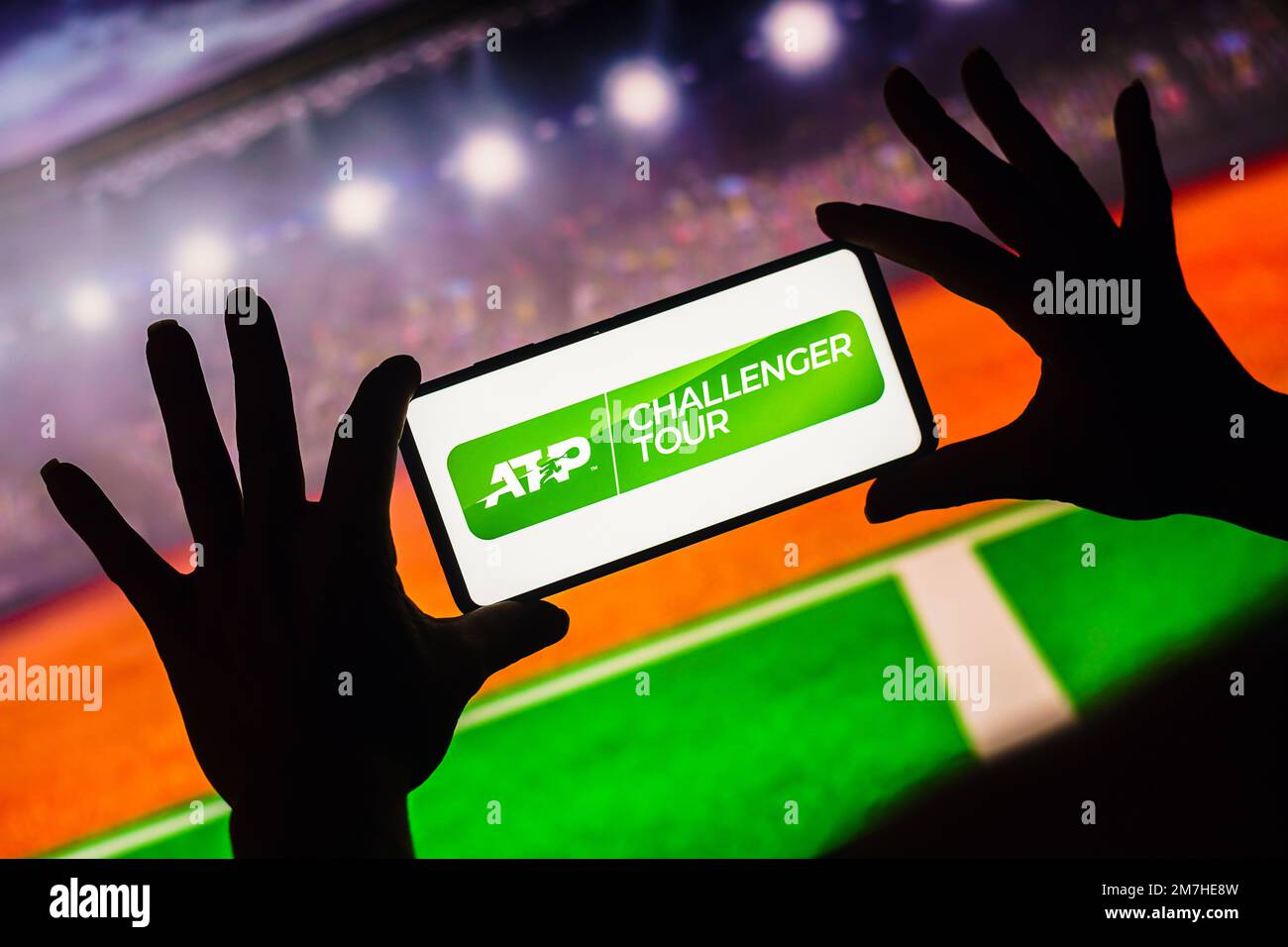 ATP Challenger Tour Logo on a tennis net